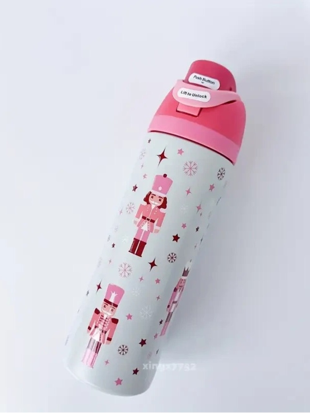 Owala Pink Insulated Water Bottle nutcracker Christmas printed new freesip